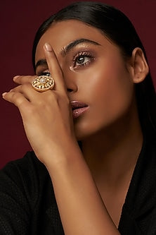 Gold Finish Zircon Ring