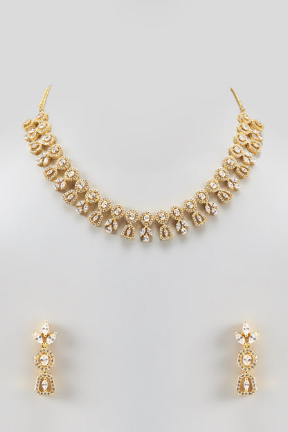 Gold Finish Zircon Necklace Set