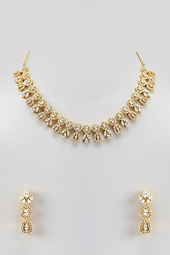 Gold Finish Zircon Necklace Set