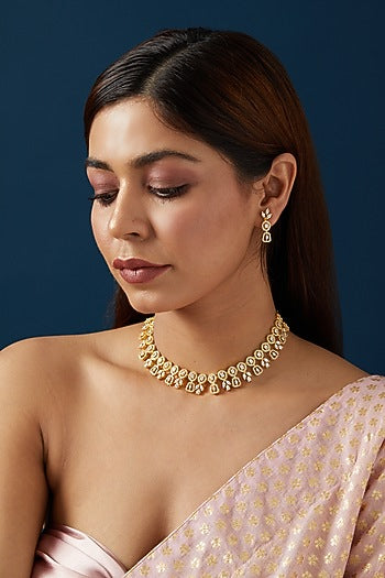 Gold Finish Zircon Necklace Set