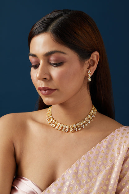 Gold Finish Zircon Necklace Set