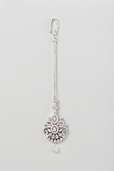 White Finish Zircon Maangtikka