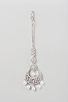 White Finish Zircon Maangtikka