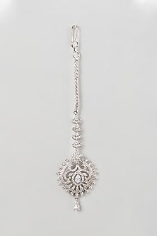 White Finish Zircon Maangtikka