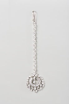 White Finish Zircon Maangtikka