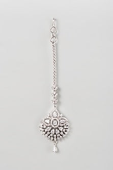 White Finish Zircon Maangtikka