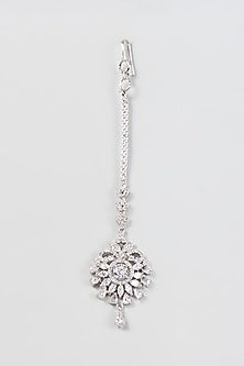 White Finish Zircon Maangtikka
