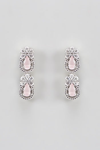 White Finish Zircon Necklace Set