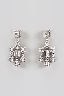 White Finish Zircon & Pink Stone Necklace Set