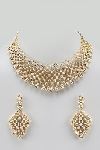 Gold Finish Zircon Necklace Set
