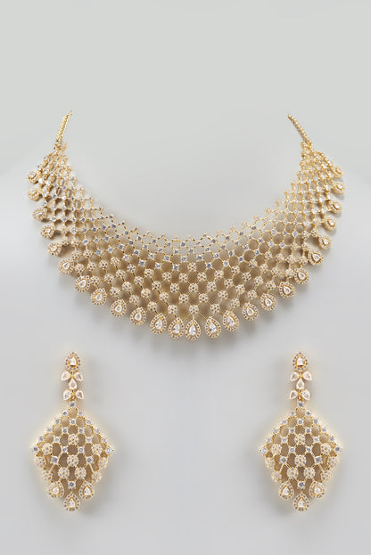 Gold Finish Zircon Necklace Set