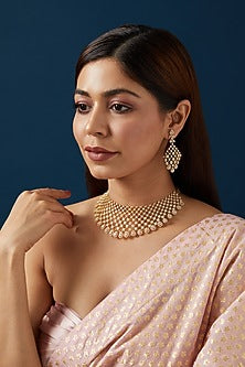 Gold Finish Zircon Necklace Set