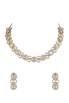 Gold Finish Kundan Necklace Set