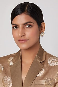 Gold Finish Kundan Stud Earrings