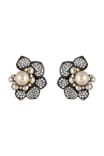Black Rhodium Finish Stud Earrings