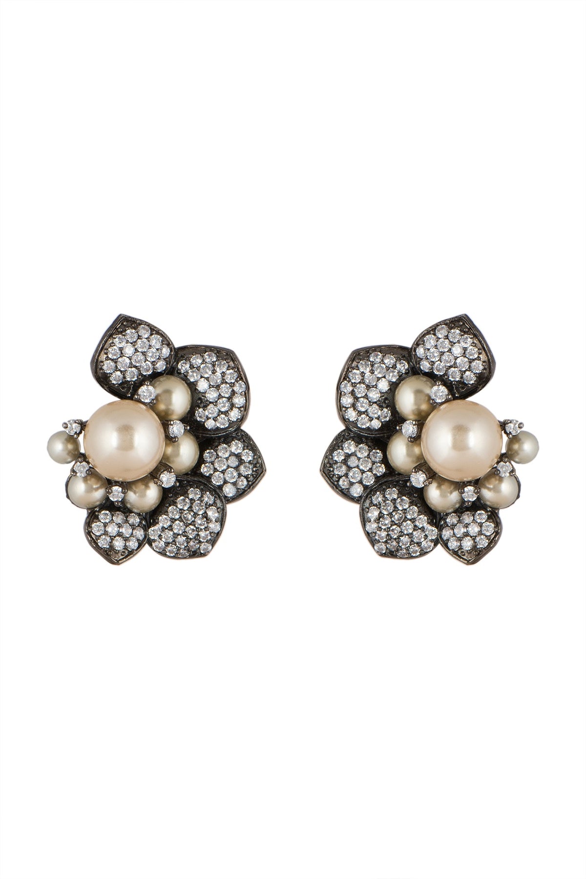 Black Rhodium Finish Stud Earrings