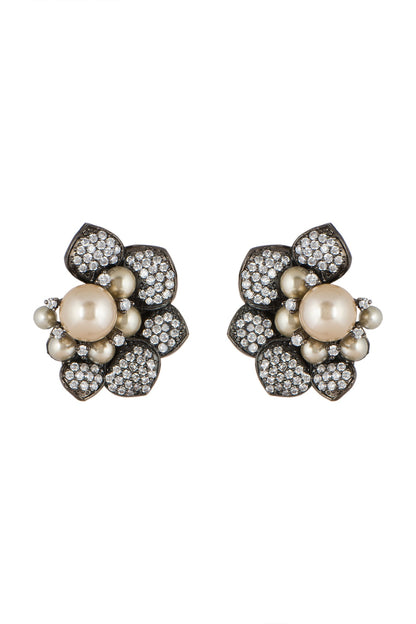 Black Rhodium Finish Stud Earrings