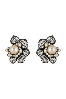 Black Rhodium Finish Stud Earrings