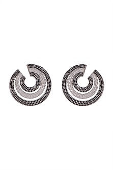 White Finish Faux Diamond Earrings