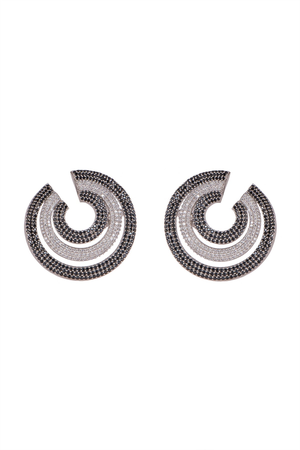 White Finish Faux Diamond Earrings