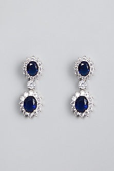 White Finish Sapphire Necklace Set