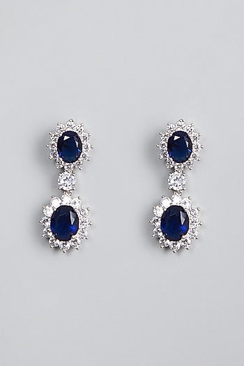 White Finish Sapphire Necklace Set