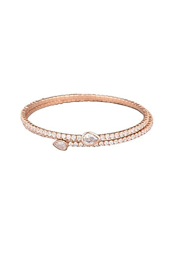 Rose Gold Faux Diamonds Bangle