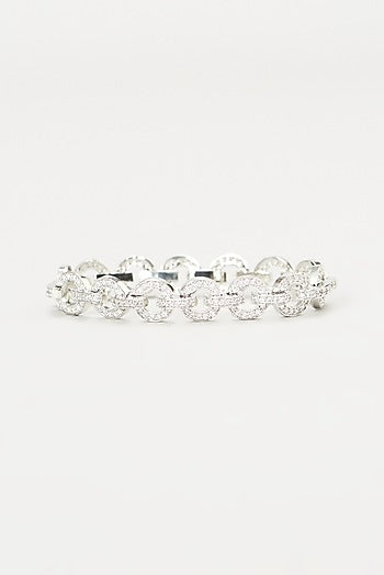 White Finish Faux Diamond Bracelet