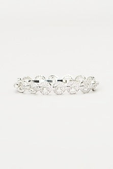 White Finish Faux Diamond Bracelet