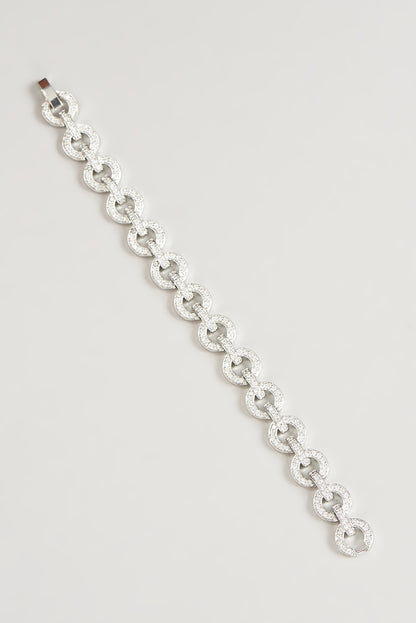 White Finish Faux Diamond Bracelet