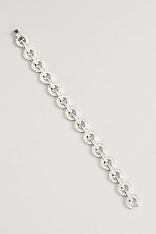 White Finish Faux Diamond Bracelet