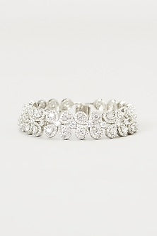 White Finish Faux Diamond Bracelet