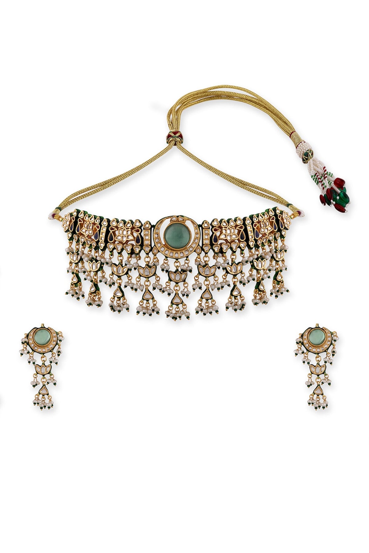 Kundan Polki Embellished Choker Set 