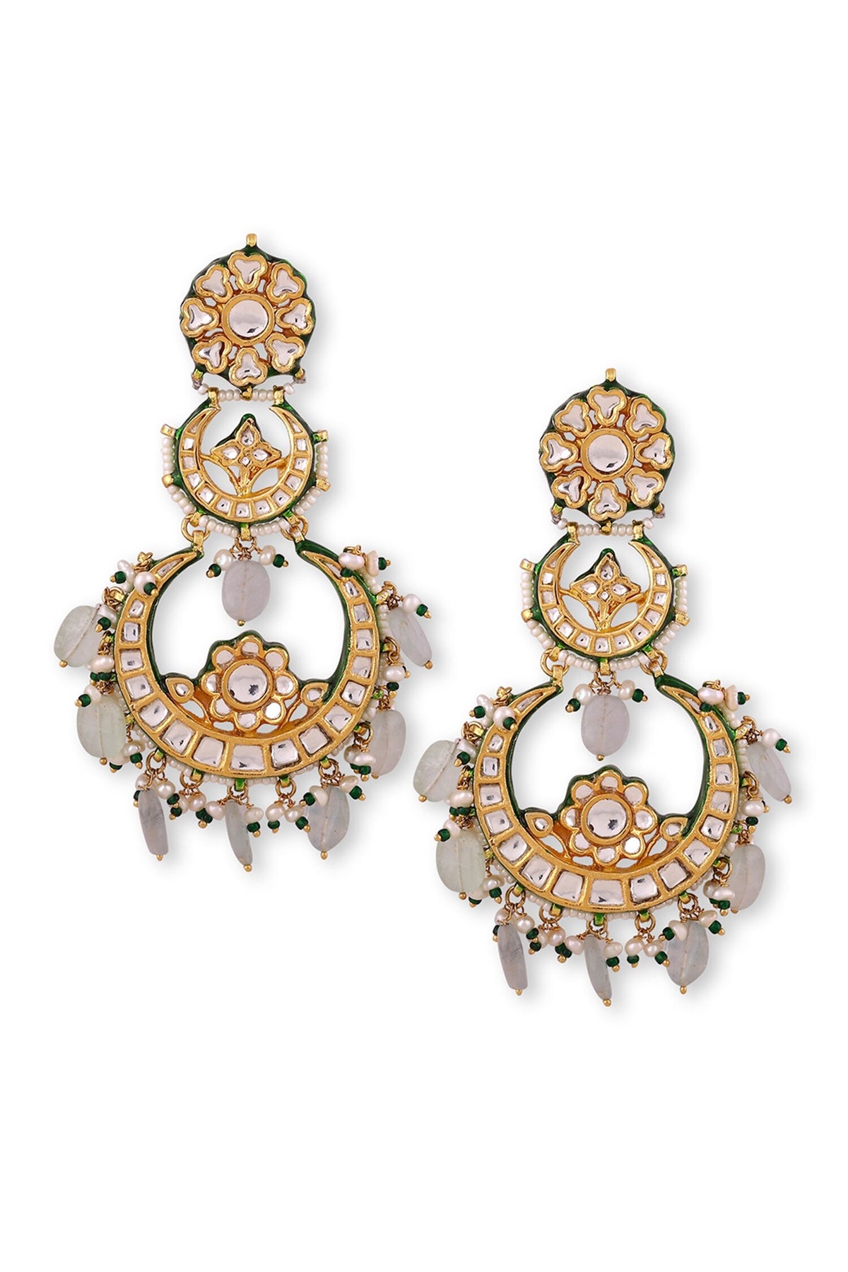 Kundan Studded & Bead Drop Chandbalis 