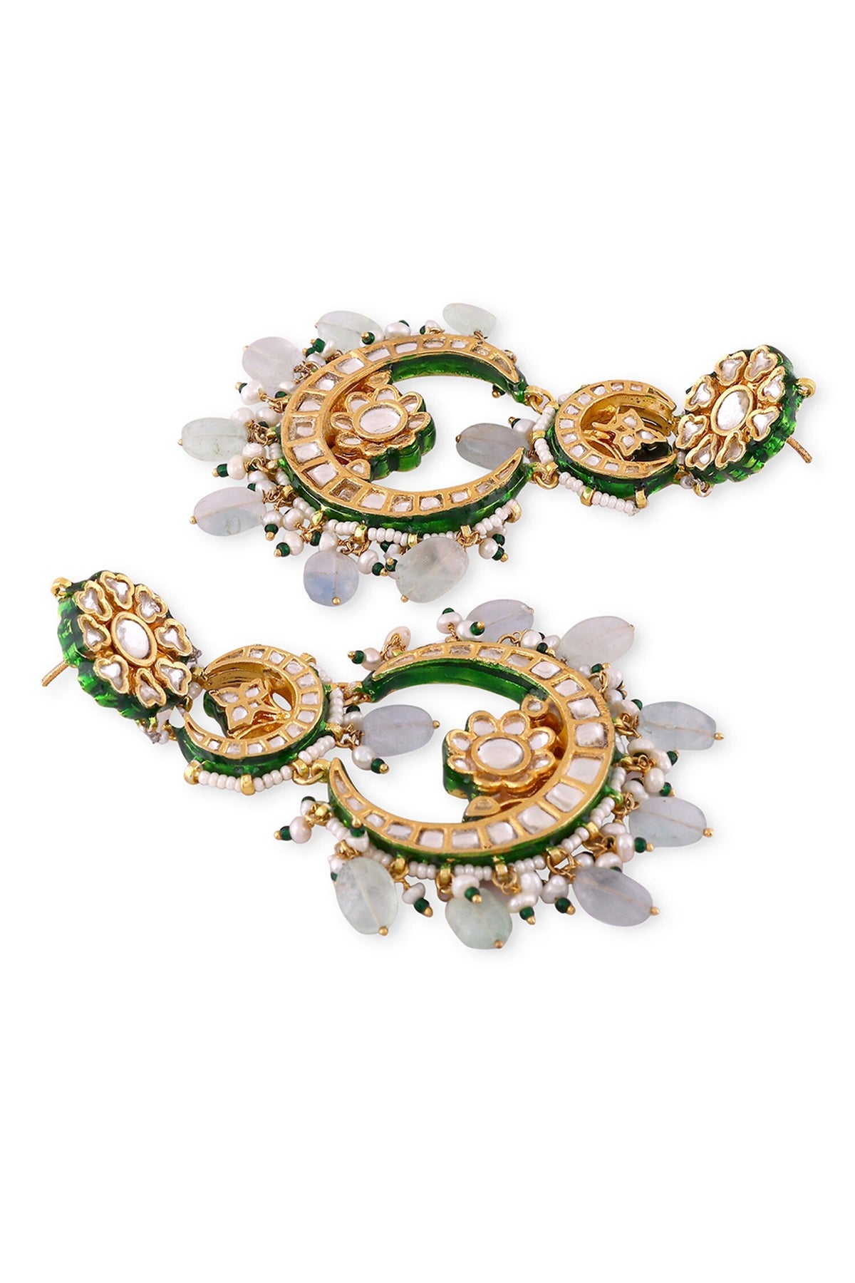 Kundan Studded & Bead Drop Chandbalis 