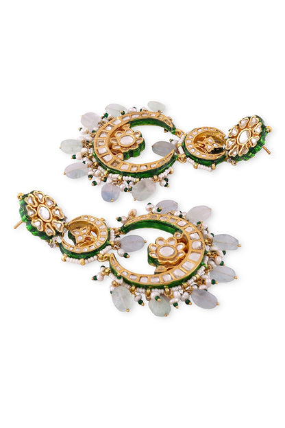 Kundan Studded & Bead Drop Chandbalis 