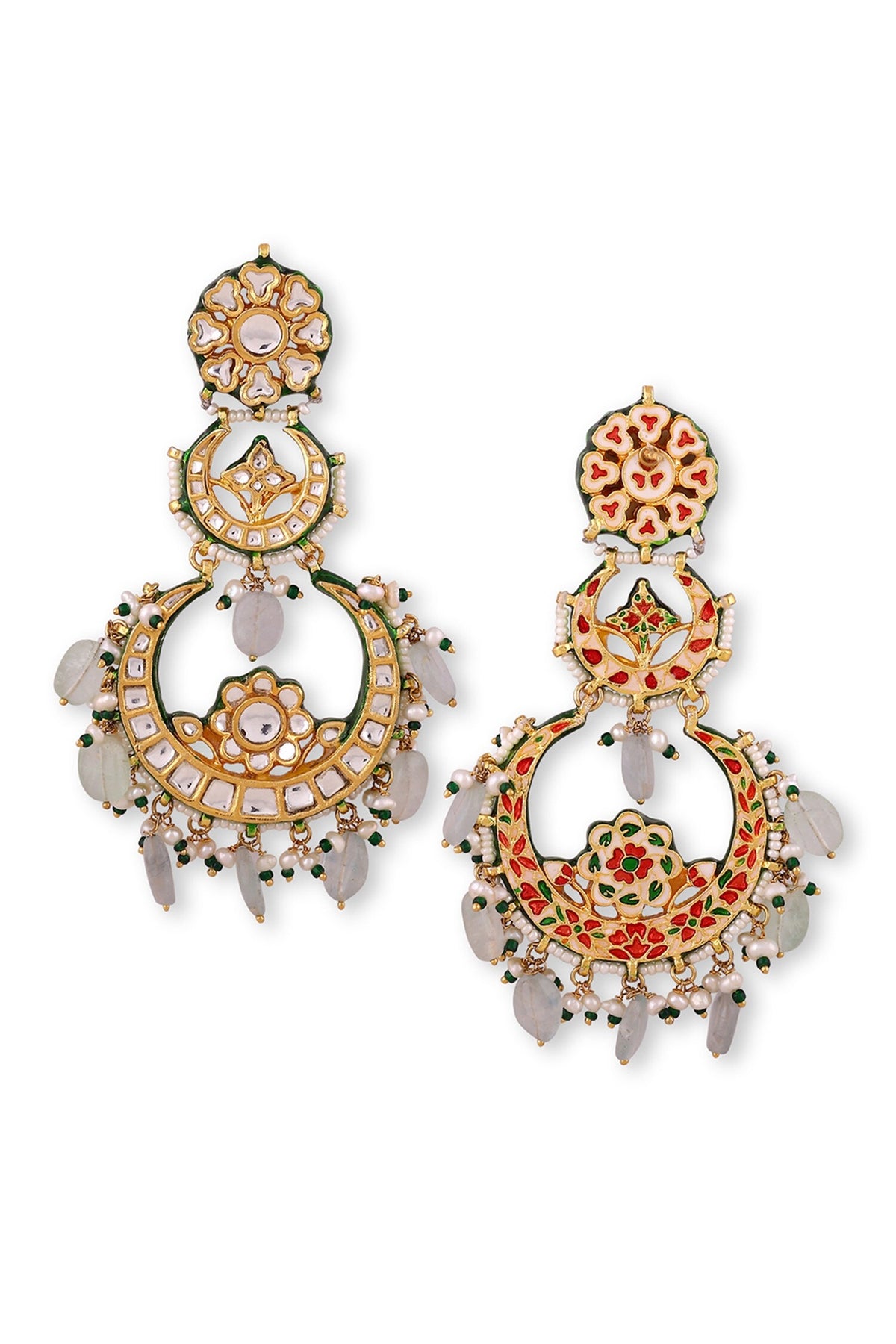 Kundan Studded & Bead Drop Chandbalis 
