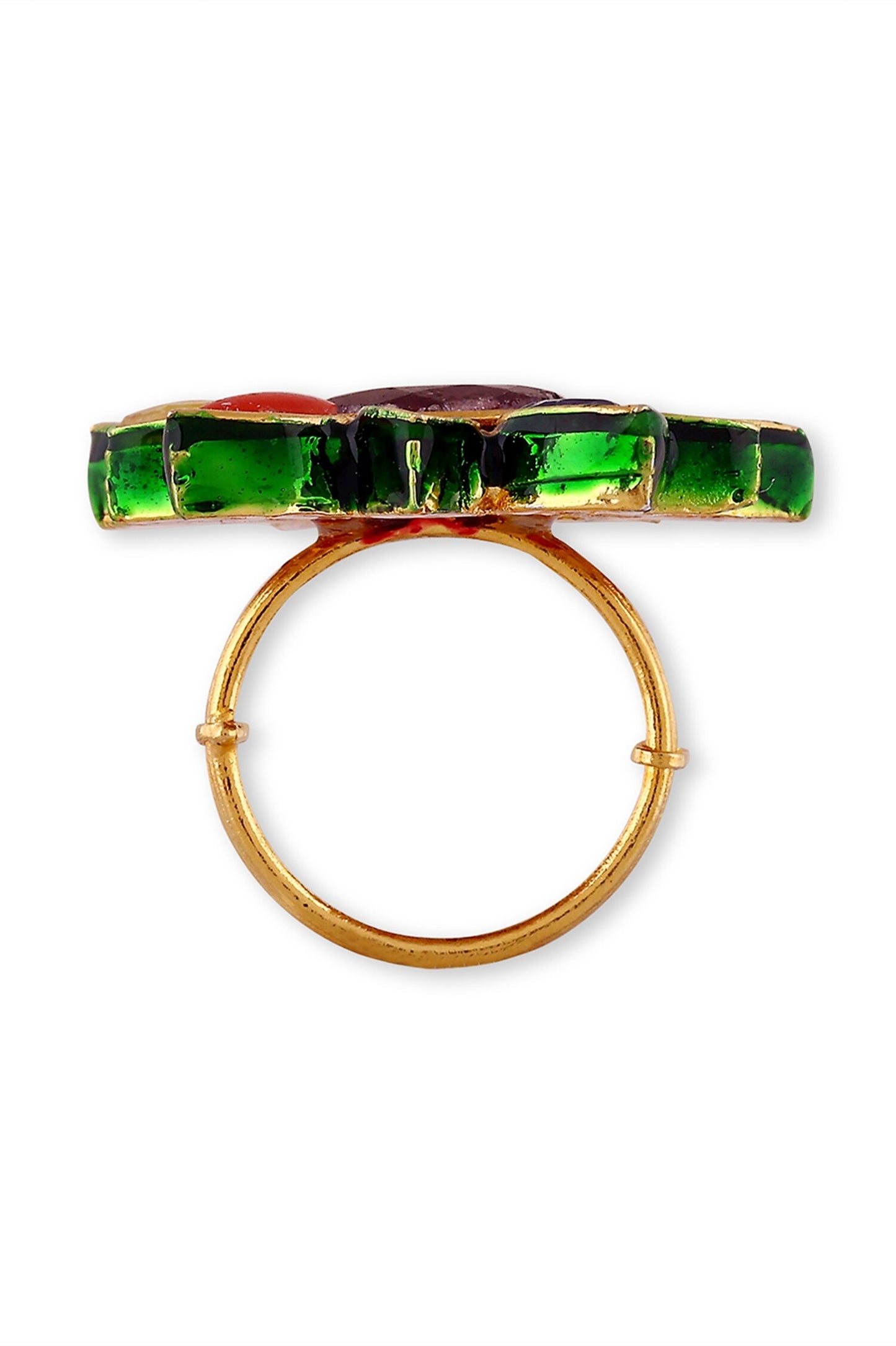 Floral Shape Embellished Ring - Single Pc 