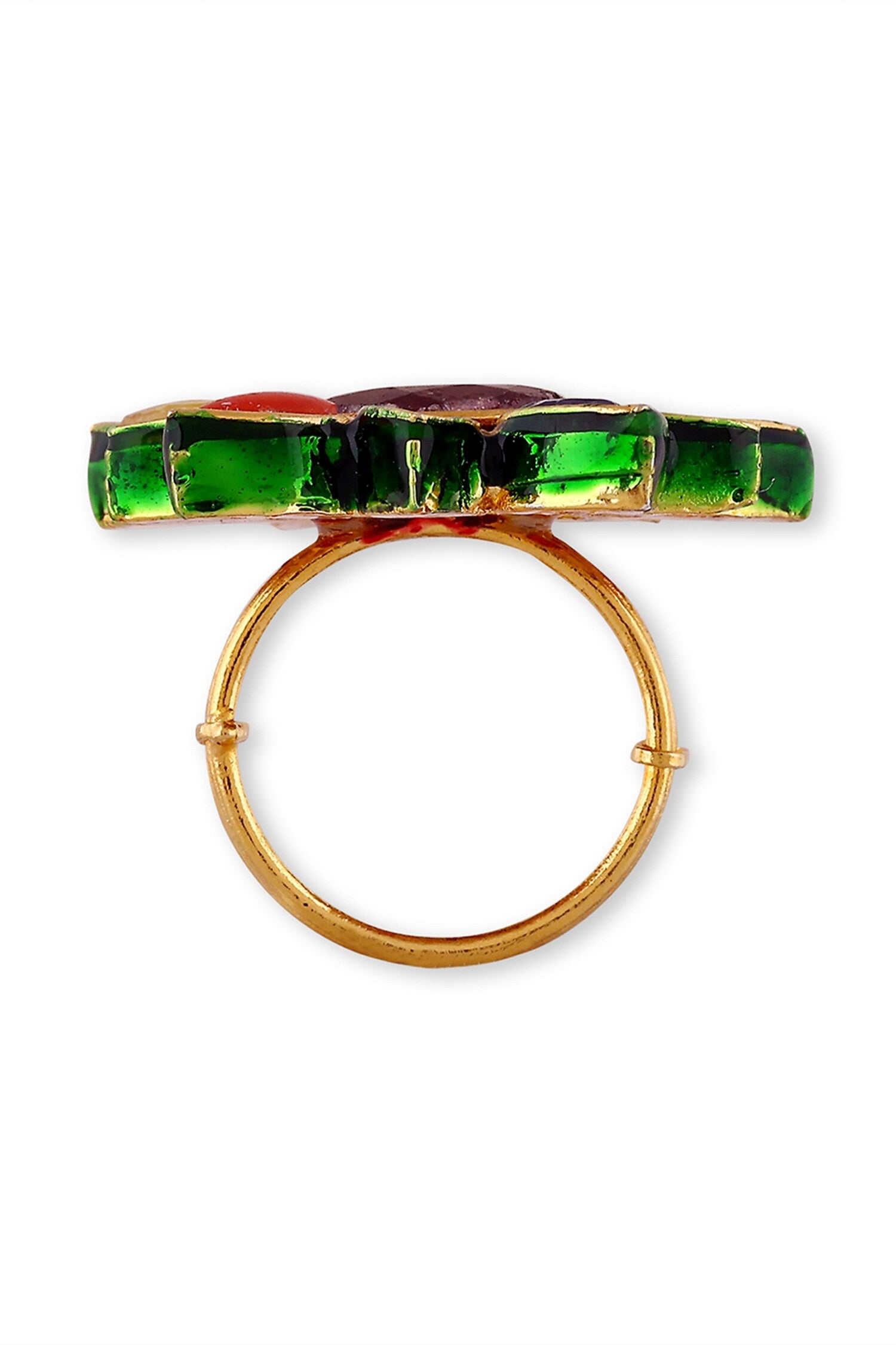 Floral Shape Embellished Ring - Single Pc 