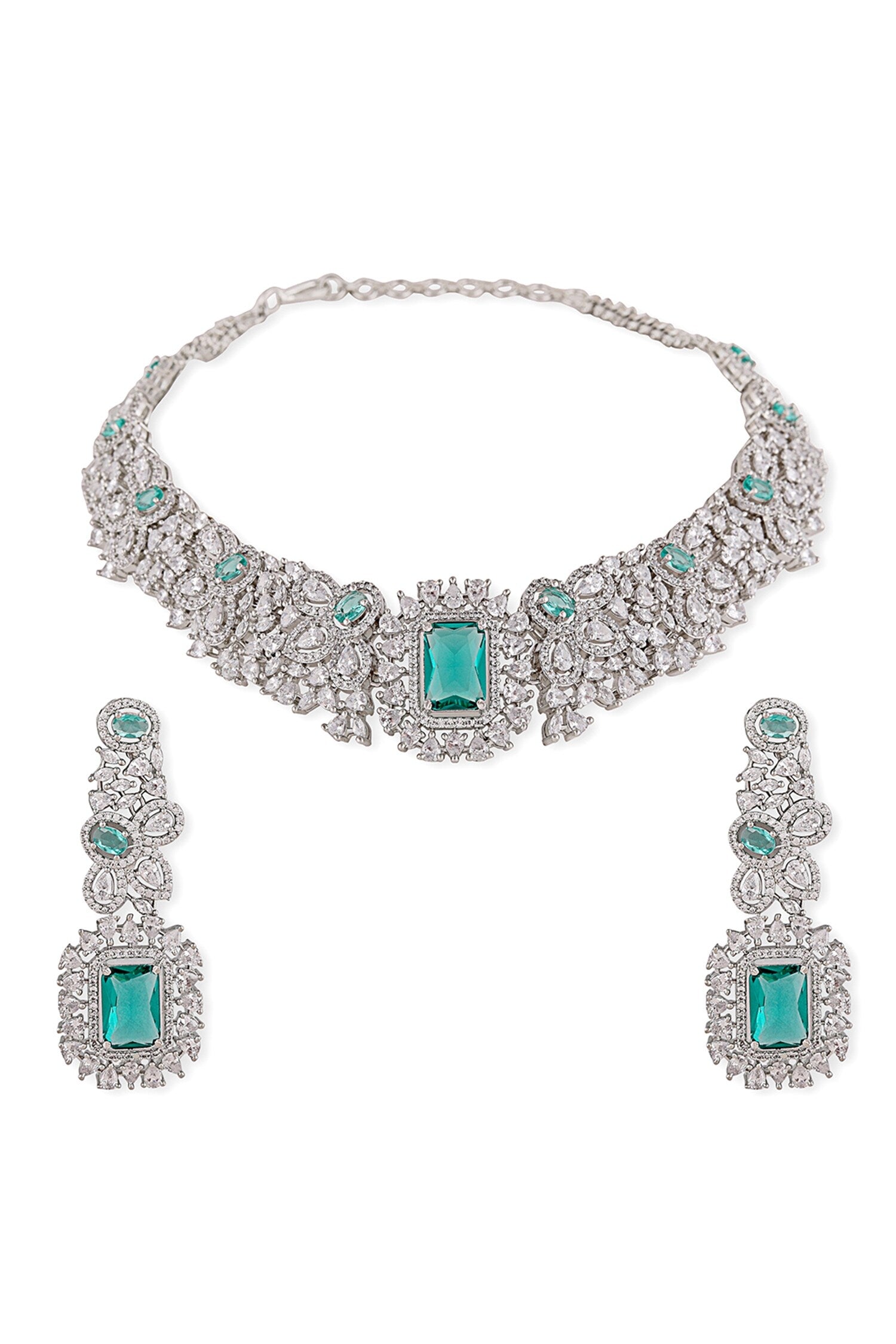 Zircon Studded Choker Set 