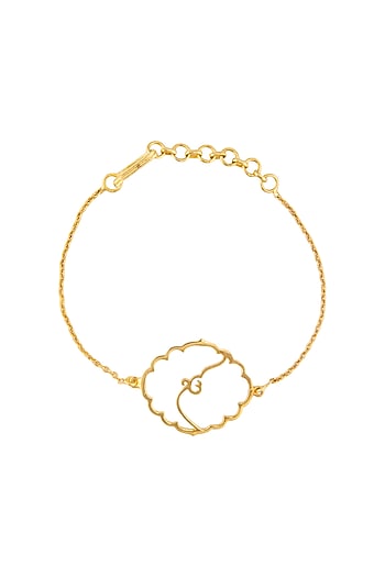Gold Finish Ek Onkar Bracelet