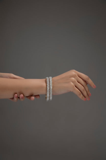 Silver Finish Bangle In Sterling Silver