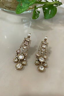Gold Finish Kundan Polki & Pearl Necklace Set