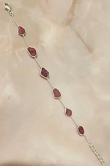 White Finish Tourmaline Bracelet In Sterling Silver