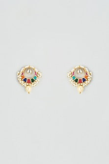 Gold Plated Kundan Polki Chandbali Earrings