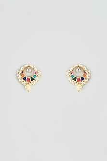 Gold Plated Kundan Polki Chandbali Earrings