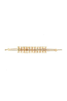 Gold Finish Synthetic Stone Choker Necklace