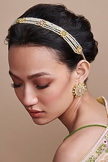 Gold Finish Synthetic Stone Choker Necklace