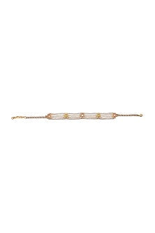 Gold Finish Synthetic Stone Choker Necklace
