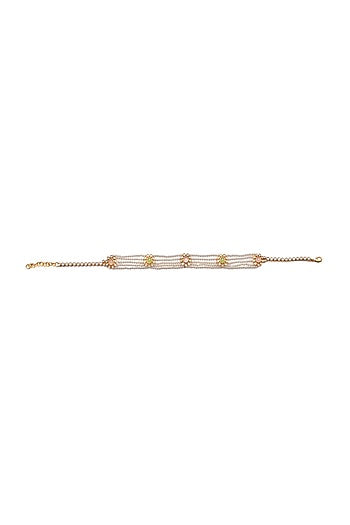 Gold Finish Synthetic Stone Choker Necklace